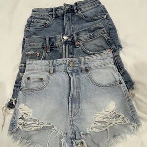 Bundle of 3 Pairs of Zara Denim Shorts - Size 0